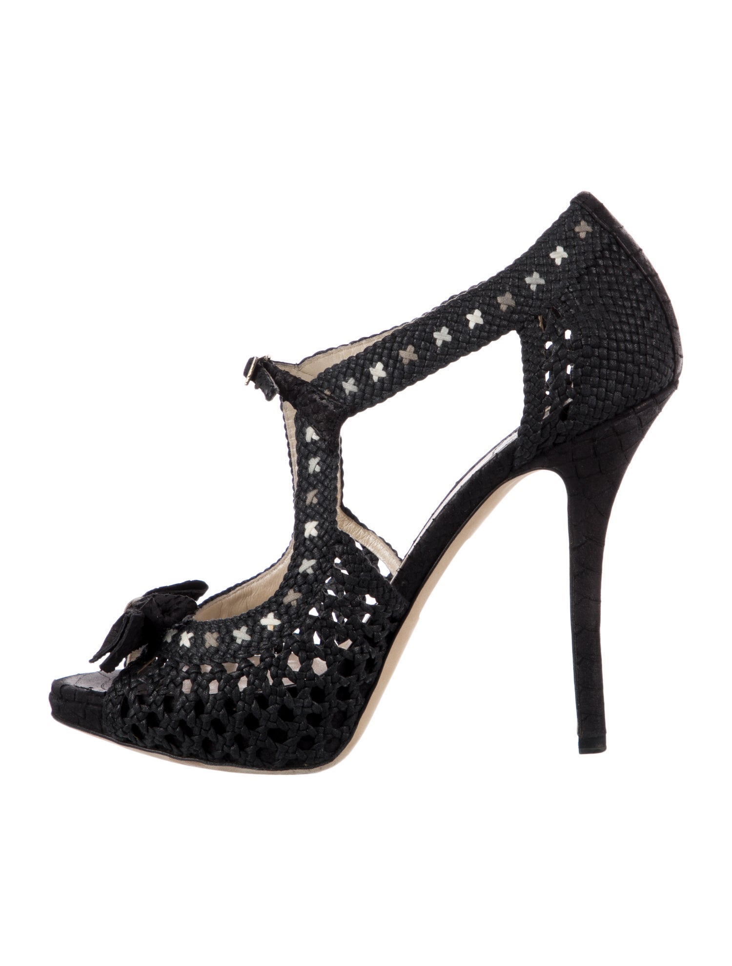 Christian Dior Bow Accents T-Strap Sandals