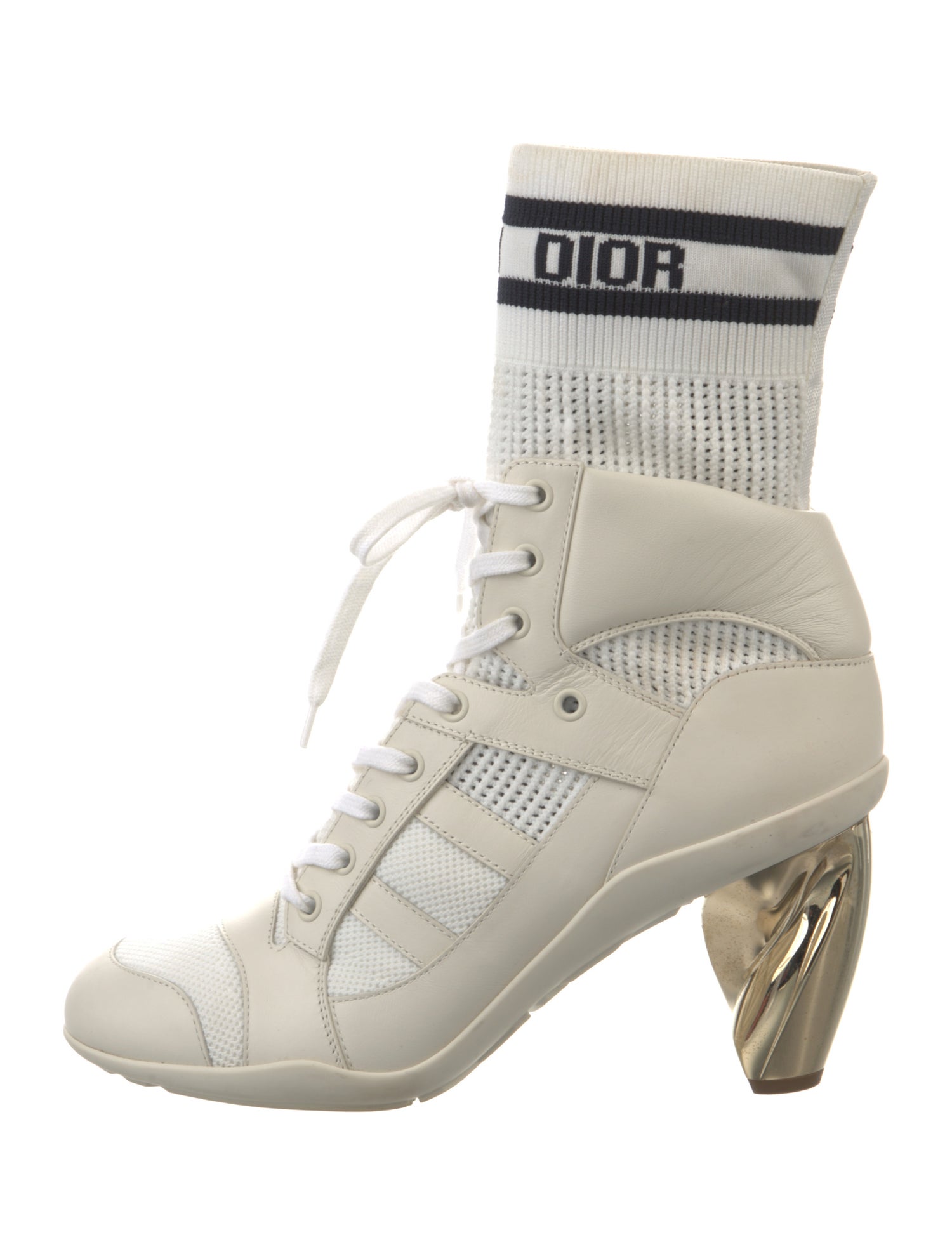 Christian Dior Leather Printed Lace-Up Boots