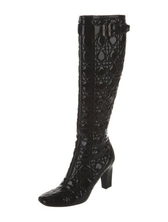 Christian Dior Cannage Pattern Patent Leather Boots