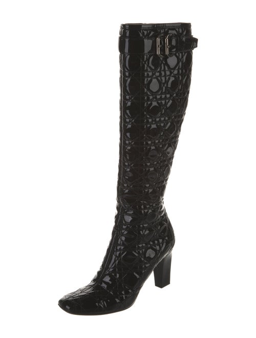 Christian Dior Cannage Pattern Patent Leather Boots