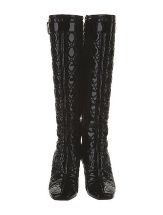 Christian Dior Cannage Pattern Patent Leather Boots