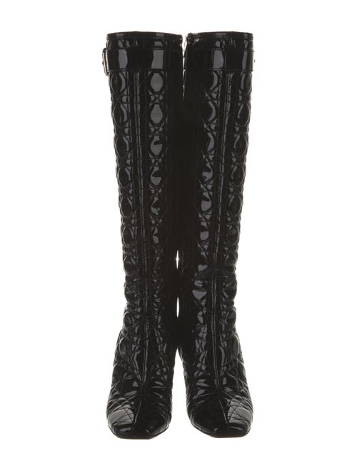 Christian Dior Cannage Pattern Patent Leather Boots