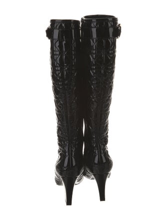 Christian Dior Cannage Pattern Patent Leather Boots