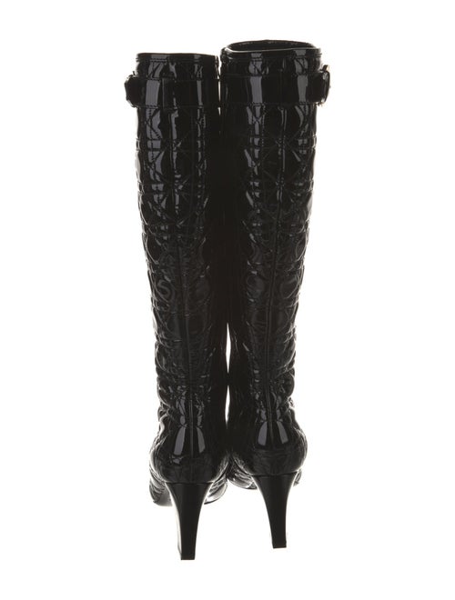 Christian Dior Cannage Pattern Patent Leather Boots