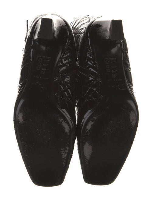 Christian Dior Cannage Pattern Patent Leather Boots