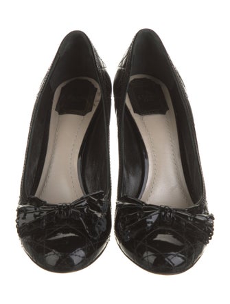 Christian Dior Cannage Pattern Patent Leather Pumps