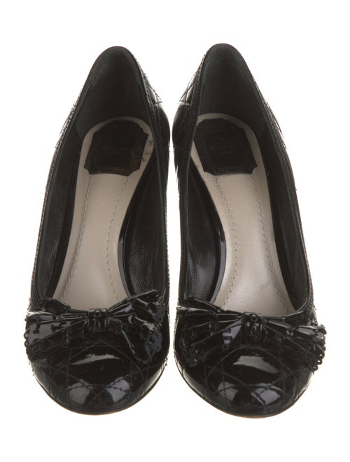 Christian Dior Cannage Pattern Patent Leather Pumps
