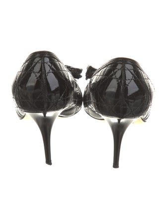 Christian Dior Cannage Pattern Patent Leather Pumps