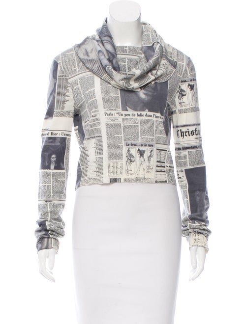 Christian Dior Cashmere Newspaper Print Sweater