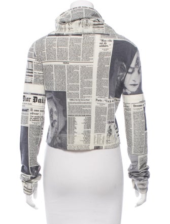 Christian Dior Cashmere Newspaper Print Sweater