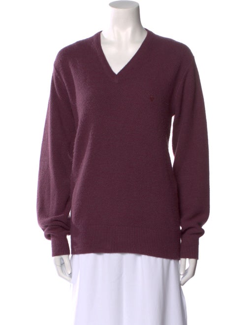Christian Dior V-Neck Long Sleeve Pullover