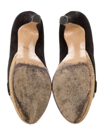 Christian Dior Horsebit Accent Suede Slingback Sandals