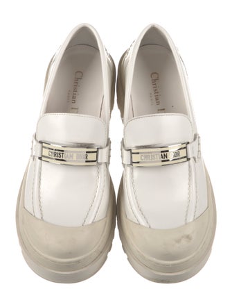 Christian Dior Leather Whipstitch Trim Loafers