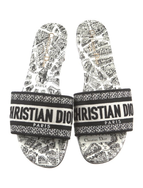 Christian Dior Canvas Printed Slides