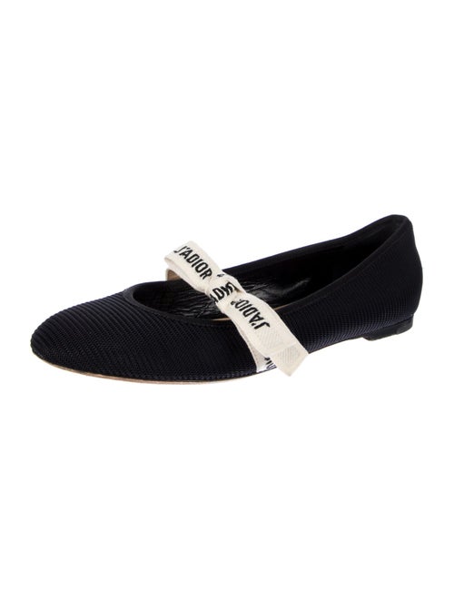 Christian Dior Printed Bow Accents Mary Jane Flats