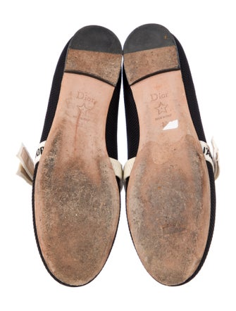 Christian Dior Printed Bow Accents Mary Jane Flats