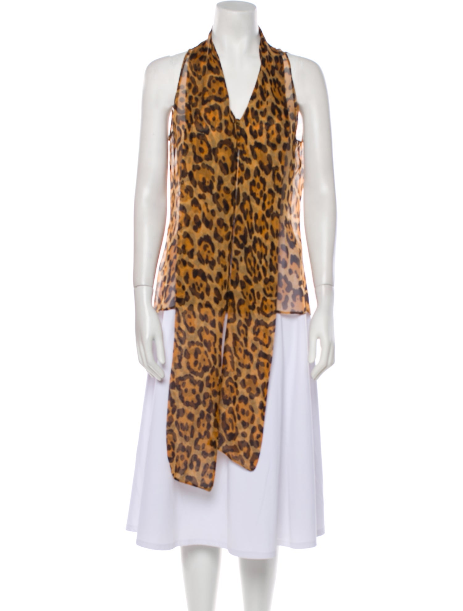 Christian Dior Animal Print Cowl Neck Tunic