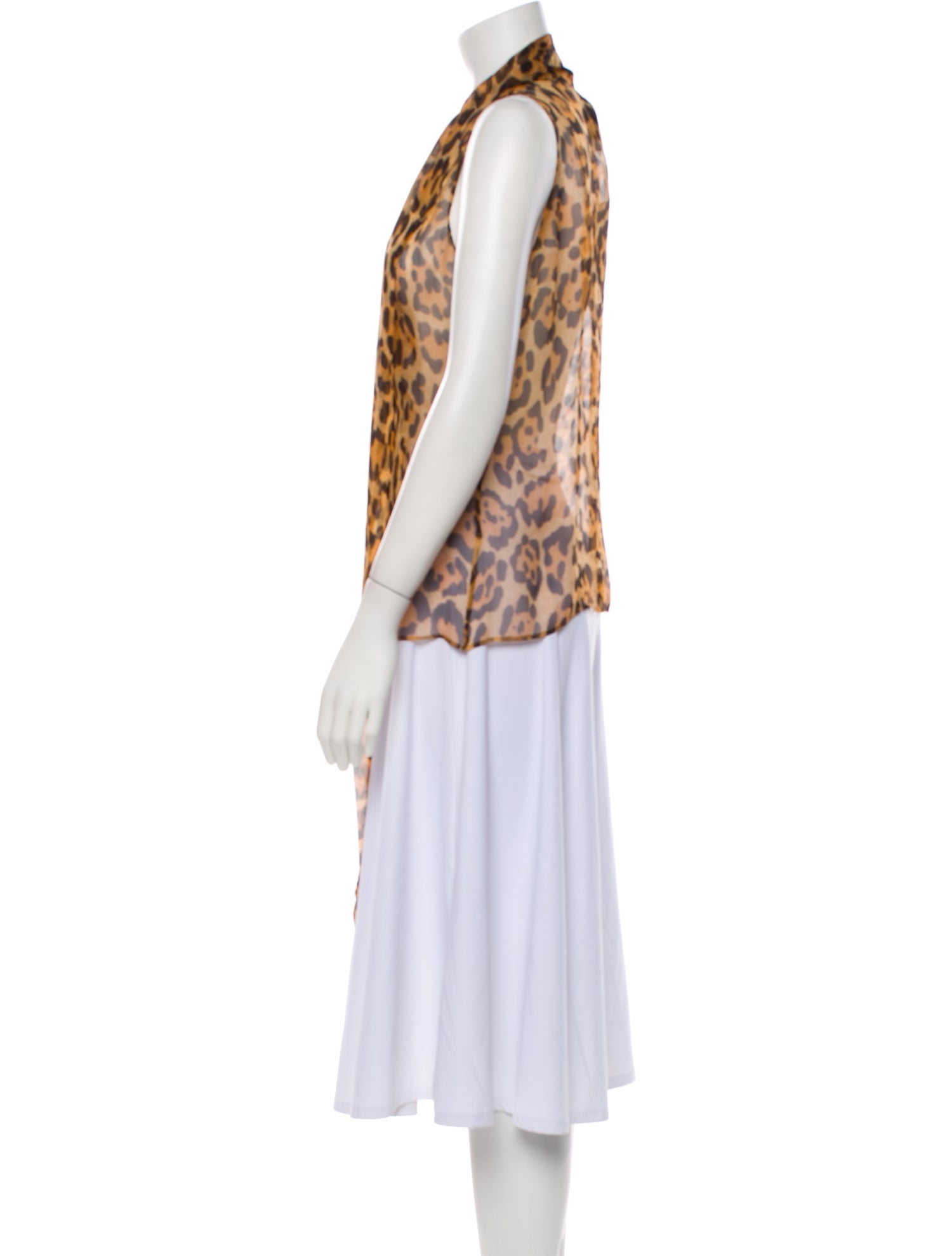 Christian Dior Animal Print Cowl Neck Tunic
