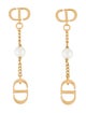 Christian Dior Faux Pearl Tribales Dangle Earrings