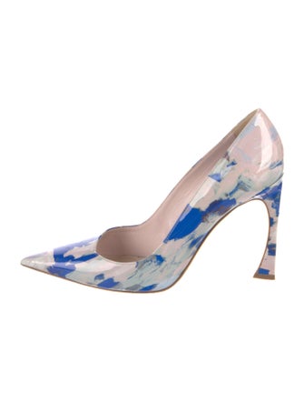 Christian Dior Patent Leather Printed Slingback Pumps