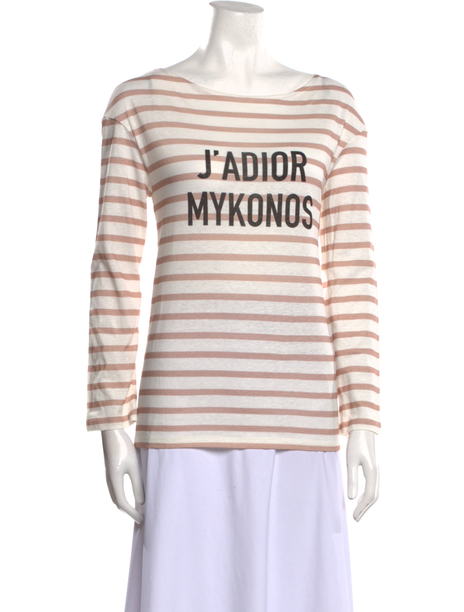 Christian Dior Striped Scoop Neck T-Shirt