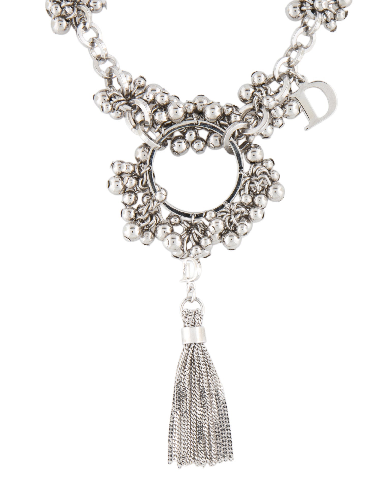 Christian Dior Tassel Embellished Cluster Choker Necklace