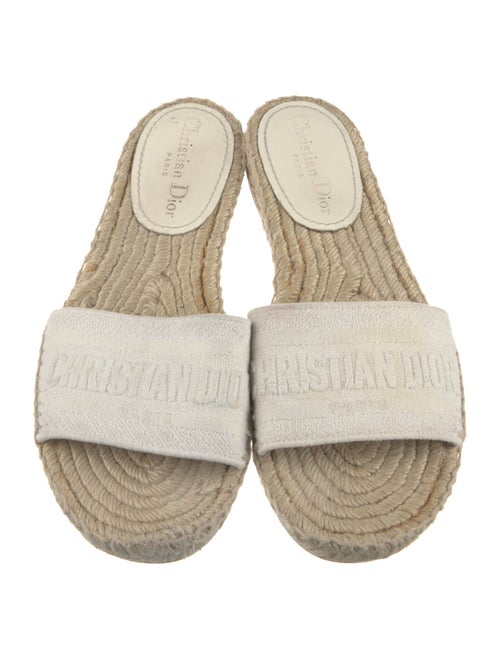 Christian Dior Canvas Embroidered Accent Espadrilles