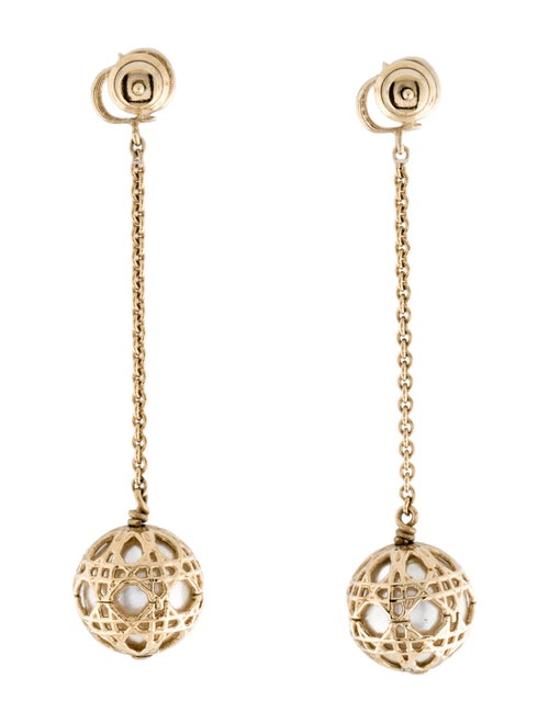Christian Dior Secret Cannage Faux Pearl Mise En Dior Drop Earrings