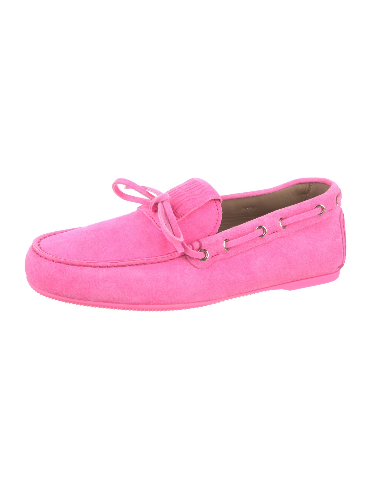 Christian Dior Suede Bow Accents Moccasins