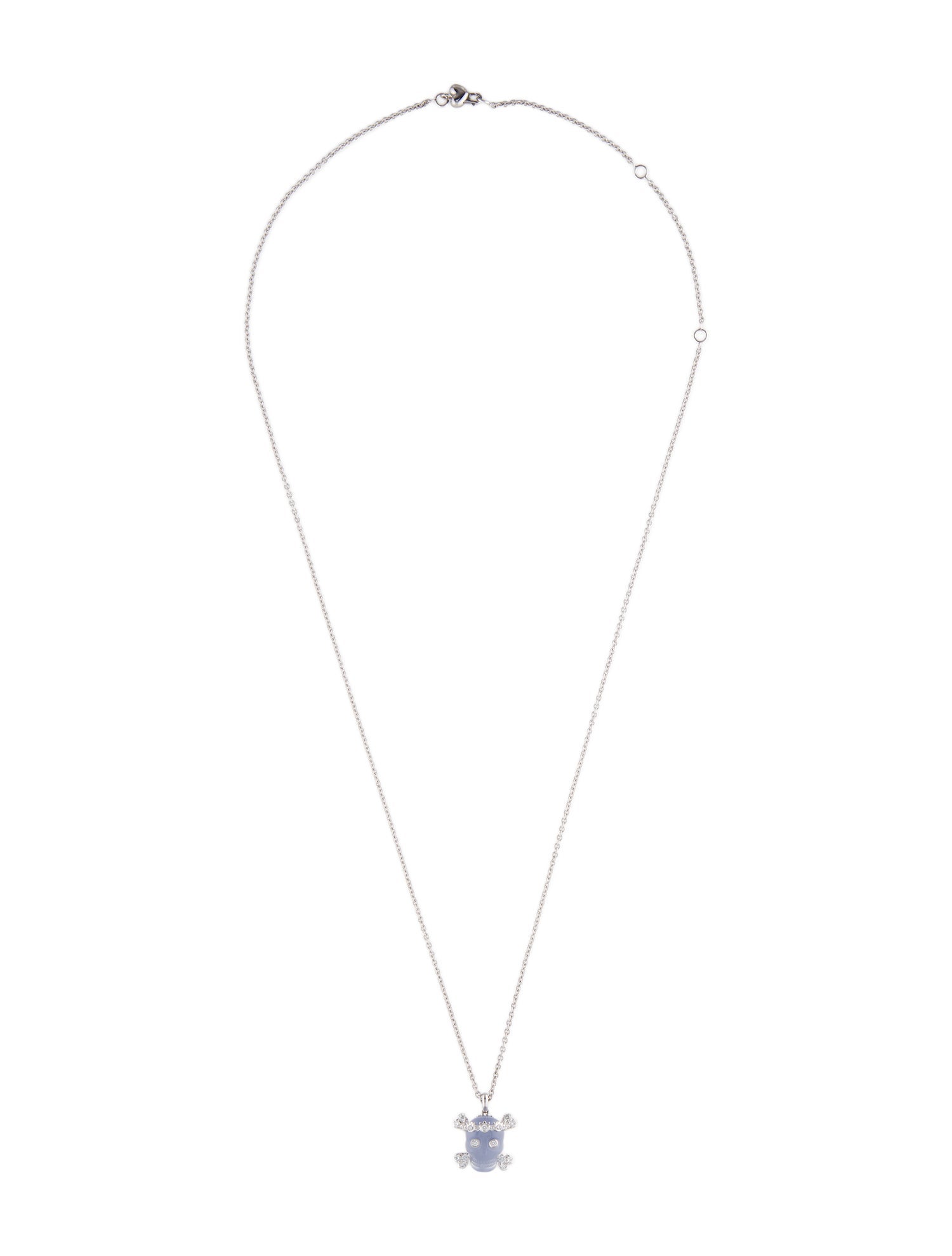 Christian Dior 18K Chalcedony & Diamond Tete de Mort Necklace