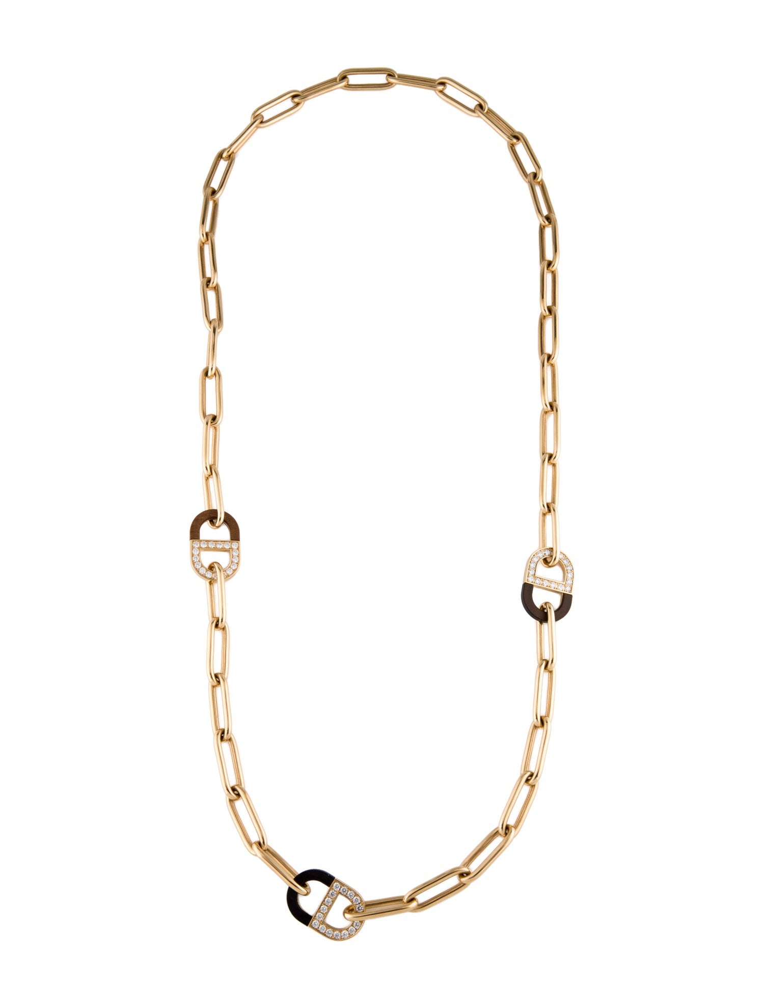 Christian Dior 18K Wood & Diamond Color Dior Long Necklace