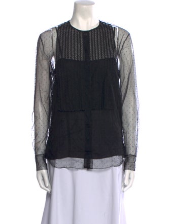 Christian Dior Crew Neck Long Sleeve Blouse