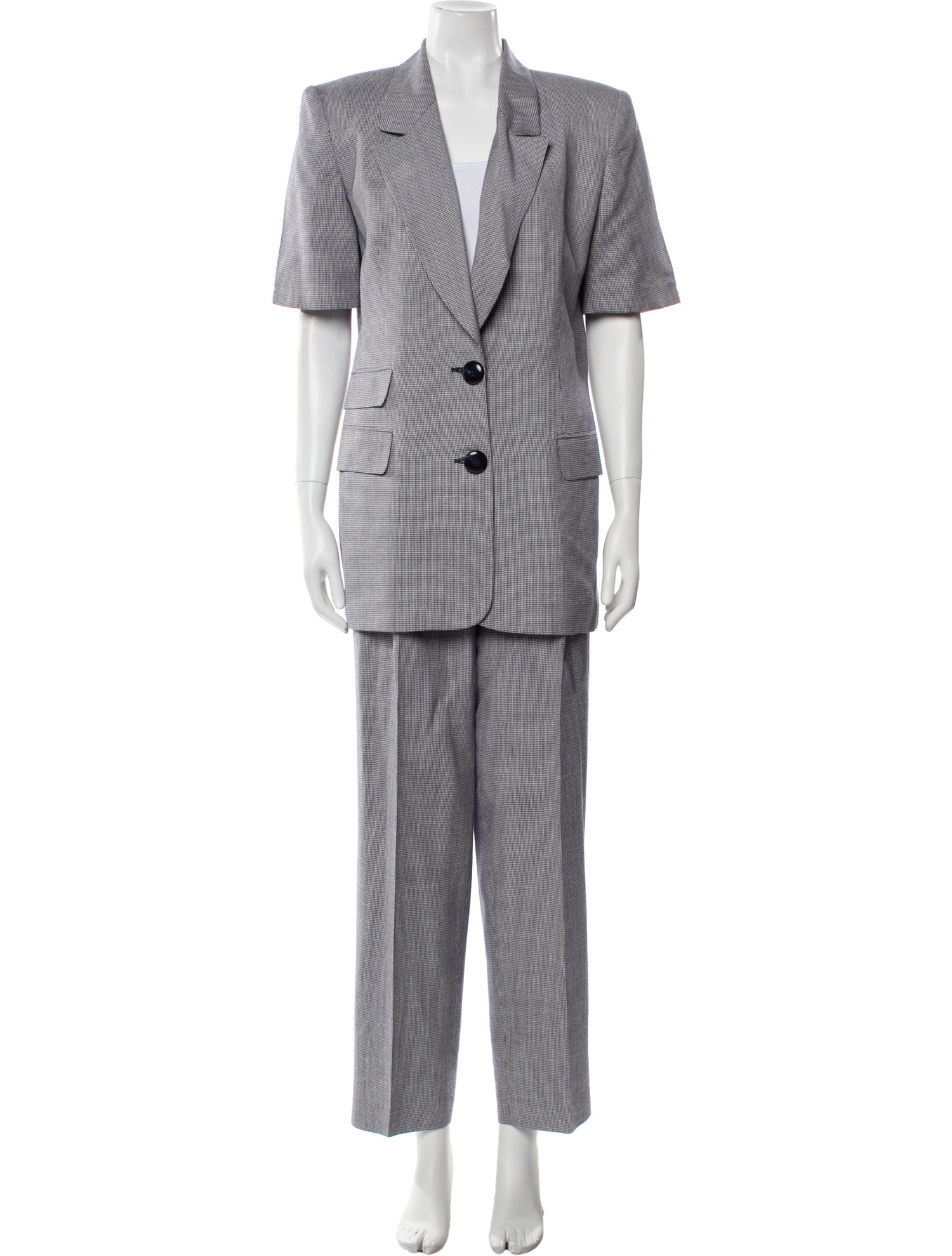 Christian Dior Wool Plaid Print Pantsuit