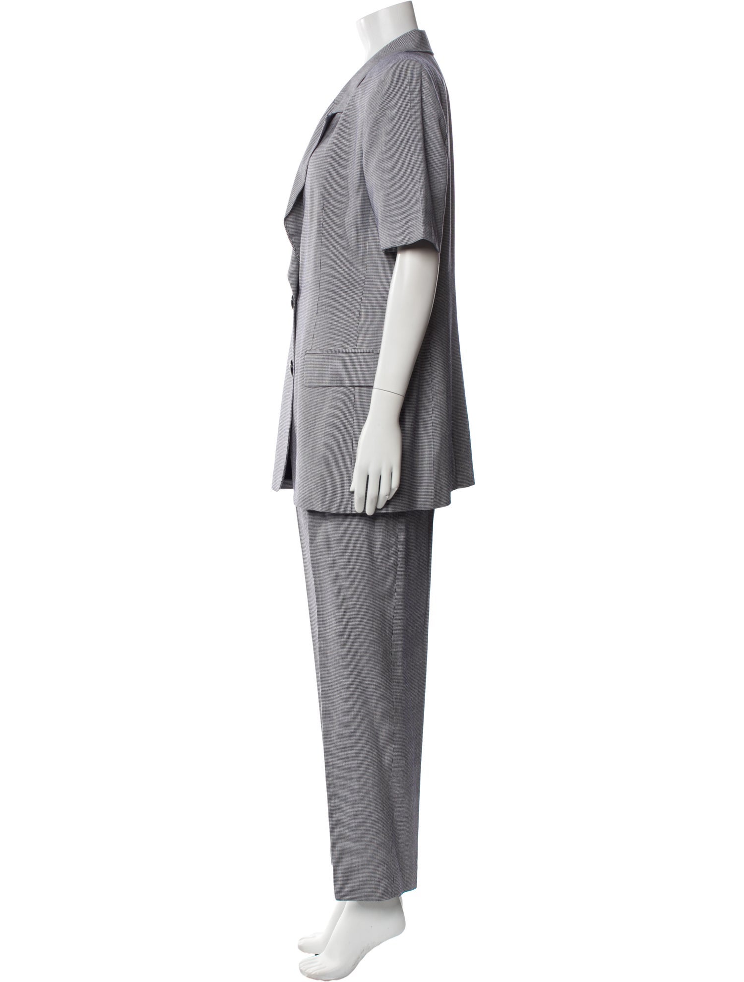 Christian Dior Wool Plaid Print Pantsuit