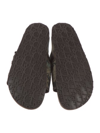 Christian Dior Leather Trim Embellishment Slides