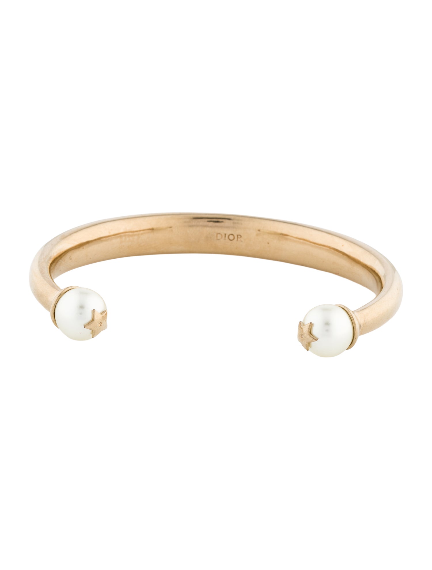 Christian Dior Faux Pearl Tribales Cuff Bracelet