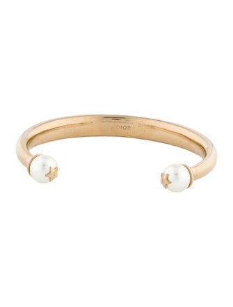 Christian Dior Faux Pearl Tribales Cuff Bracelet