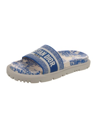 Christian Dior Canvas Printed Slides