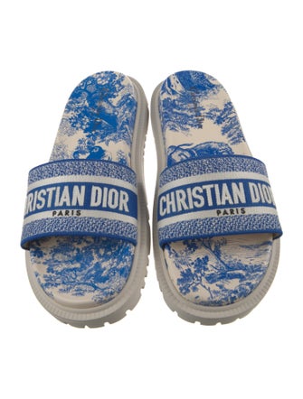 Christian Dior Canvas Printed Slides