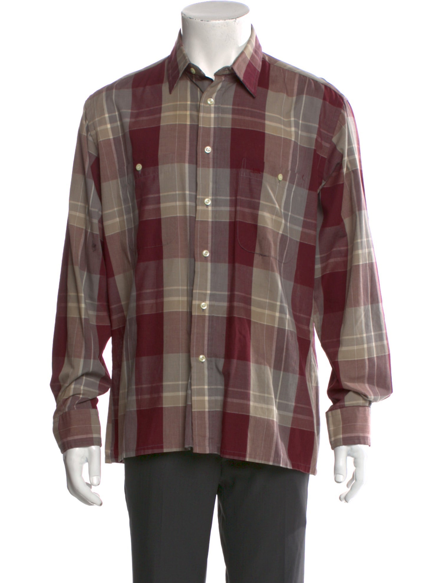 Christian Dior Vintage Plaid Print Shirt