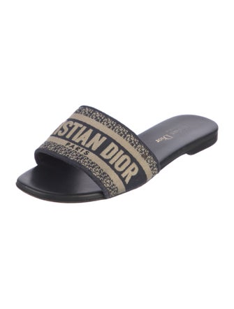 Christian Dior Canvas Printed Slides