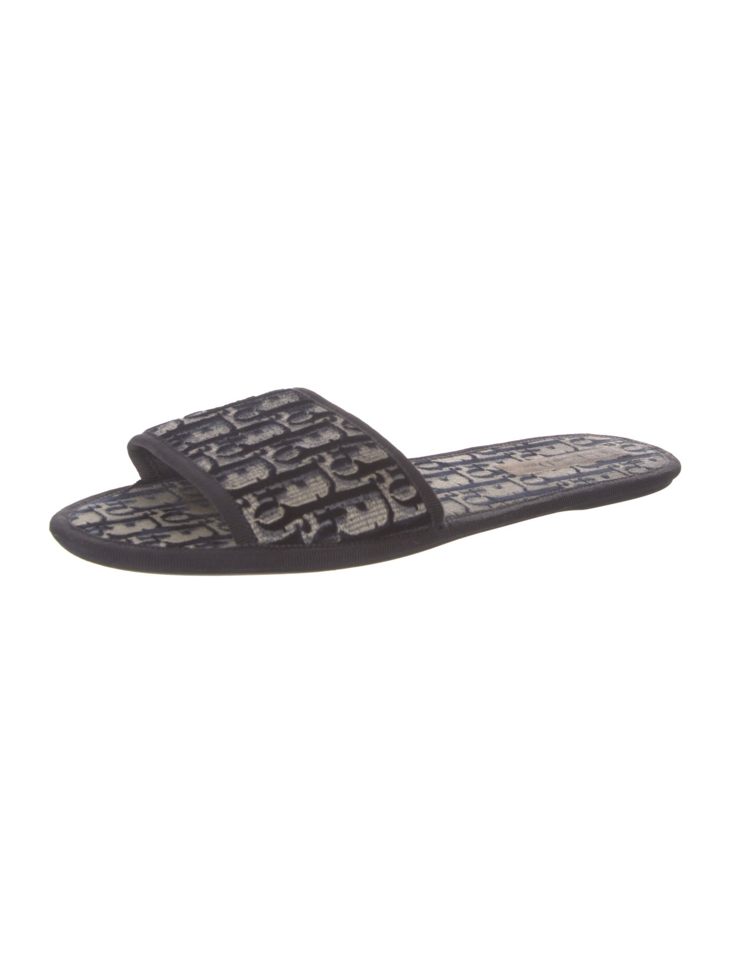 Christian Dior Oblique Jacquard Canvas Slides