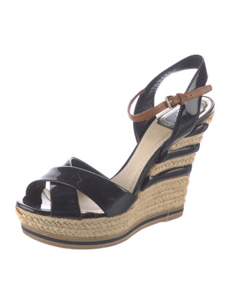 Christian Dior Patent Leather Printed Espadrilles