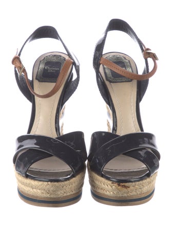 Christian Dior Patent Leather Printed Espadrilles