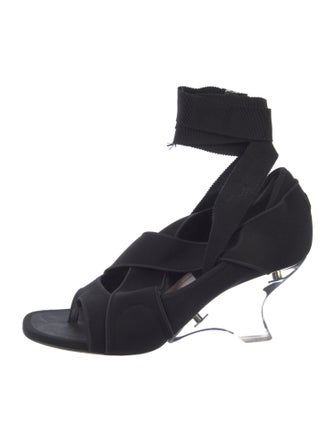Christian Dior Neoprene Grosgrain Trim Slingback Sandals