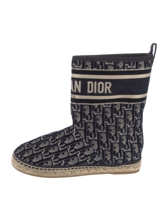 Christian Dior Oblique Jacquard Velvet Boots