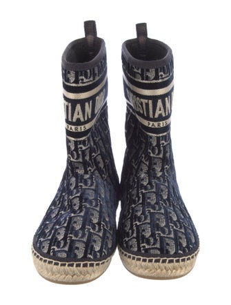Christian Dior Oblique Jacquard Velvet Boots