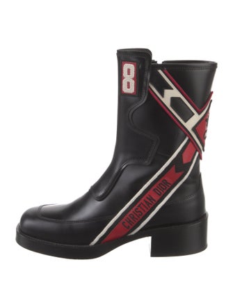 Christian Dior Bee Accent Leather Rain Boots