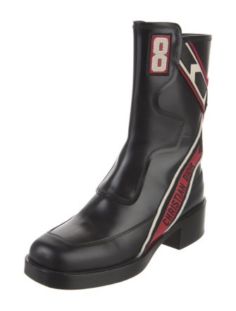 Christian Dior Bee Accent Leather Rain Boots