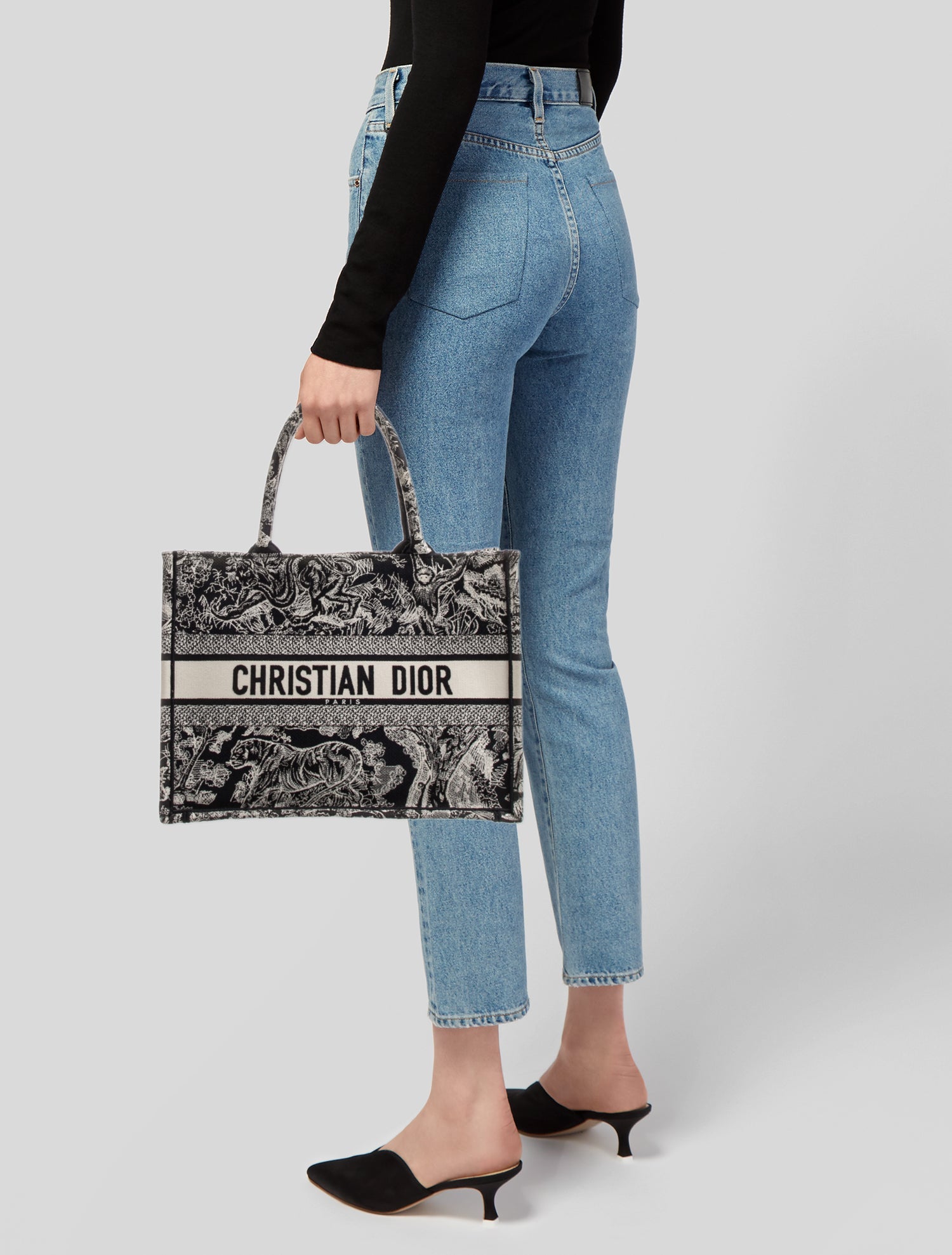 【直営・関税送料込】Medium Dior Daily Me Christian Dior Toile De Jouy Medium Book Tote - Neutrals